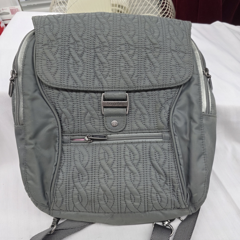 Gray Quilted Baggallini Backpack - image 1